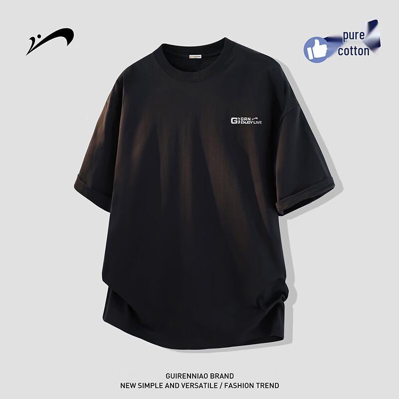 

Мужская хлопковая футболка Guirenniao в американском стиле, свободного кроя 3XL