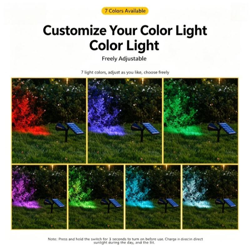 7LED Solar Light Outdoor Lawn Lamp Super Bright Rainproof Ground Lawn Lamp Home Outdoor Landscape Garden Projection Lighting