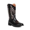 Skinny thick heel medium heel Martin boots  autumn new British style embroidered retro western cowboy boots short boots