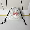 New Polka Dot Drawstring Bag Girls Sweet and Cute Bow Draw String Bag Jewelry Small Items Dustproof Bag Drawstring Bags