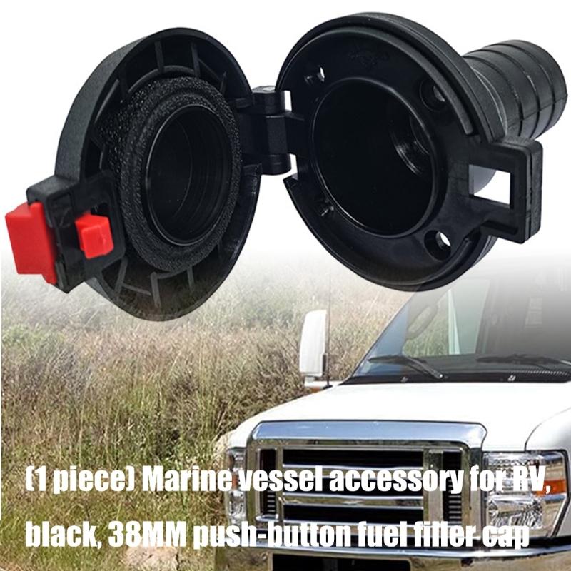 Marine 38mm Black Push Button Boat Fuel Deck Fill/Filler For Boats Trucks With UV Resistant Polymer Construction
