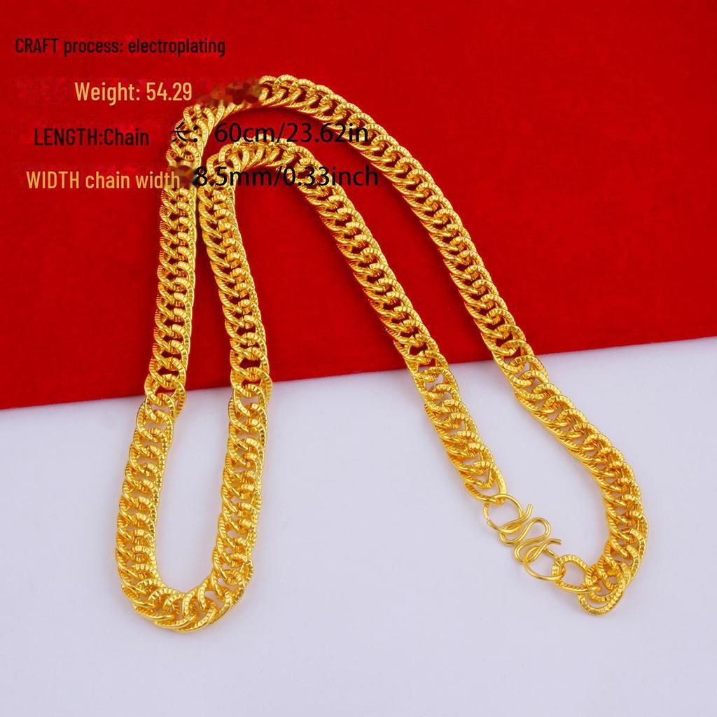 Men's Alloy Gold-Tone Necklace – Bold, Durable, Street Style Accessory