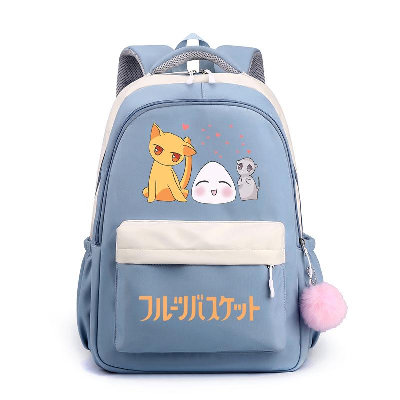 Anime Backpacks Teenage School Bags Cute Cartoon Anime Backpacks Large Capacity Backpacks Fruits Basket Manga Backpacks