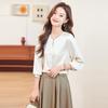 Women's Round Neck Long Sleeve Commuter Blouse