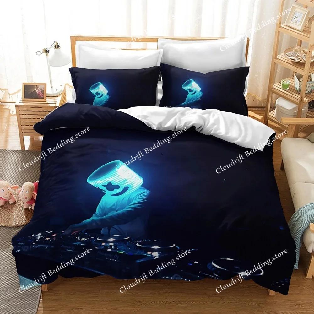 Hip Pop Music Marshmello Bedding Sets Bed Cover Comforter Duvet Cover Pillow Case Kids Adult Bedroom Decoration026