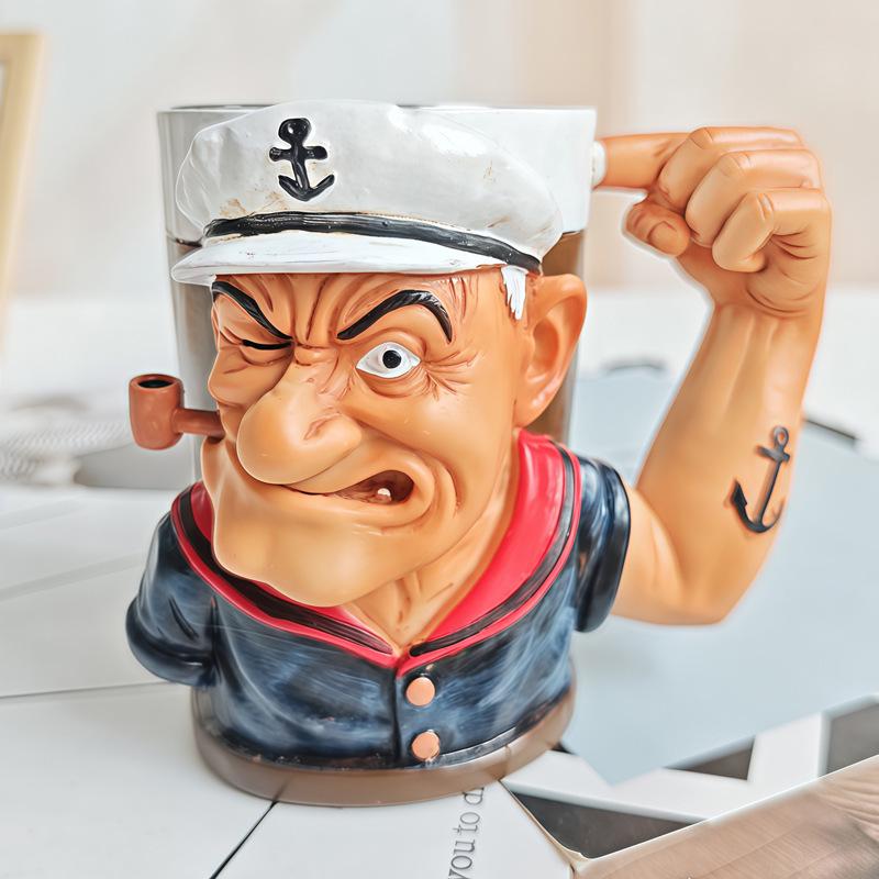 Cross New 3D Popeye Strong Sailor Mug - Unique Home Coffee Cup Gift Ornament