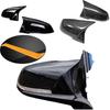 2 Pieces Rearview Mirror Cover Cap Carbon Black Compatible With BMW Series 1 2 3 4 X M 220i 328i 420i F20 F21 F22 F23 F30 F32 F33 F36 X1(Carbon fiber
