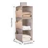 Non-woven Washable Wardrobe Multi-Layer Folding Hanging Bag for Bra, Socks Storage Organizer, Clothes Organizer