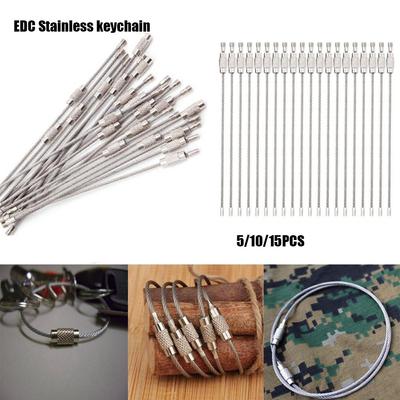 Outdoor-Werkzeuge Kabel Seil Schraube Edelstahl Karabiner Schlüsselhalter EDC Schlüsselanhänger Draht Schlüsselanhänger