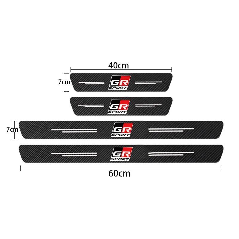

Carbon Fiber Car Sticker Protector Strip Auto Door Sill Waterproof Protect Film For Toyota GR Sport Gazoo Racing RAV4 C-HR Mirai