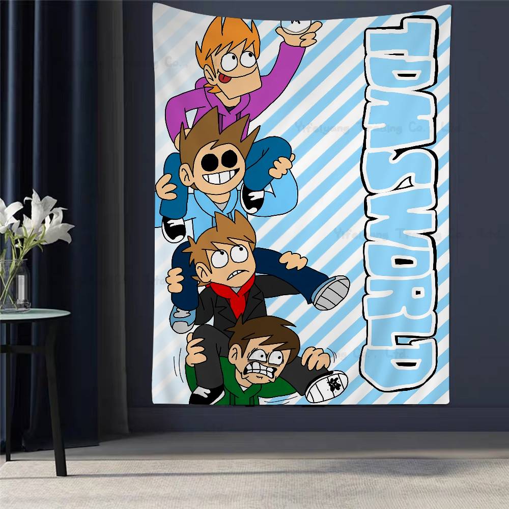 1pz Eddsworld Arazzo da Parete Fai da Te Tappeti da Parete Floreali Hippie Decorazioni per Dormitorio Arte da Parete