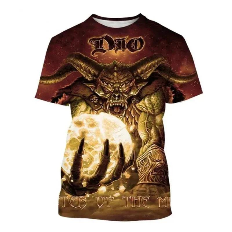 Móda Pánské Oblečení Nové Dio Band 3D Potisk Tričko Personalizovaný Hip-hop Rock Styl Harajuku Street Unisex Oversized Tričko Topy