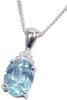 And My Jewelry Silver Large Carat Natural Blue Topaz Pendant Necklace [Your Box] 2.0 <November Birthstone>