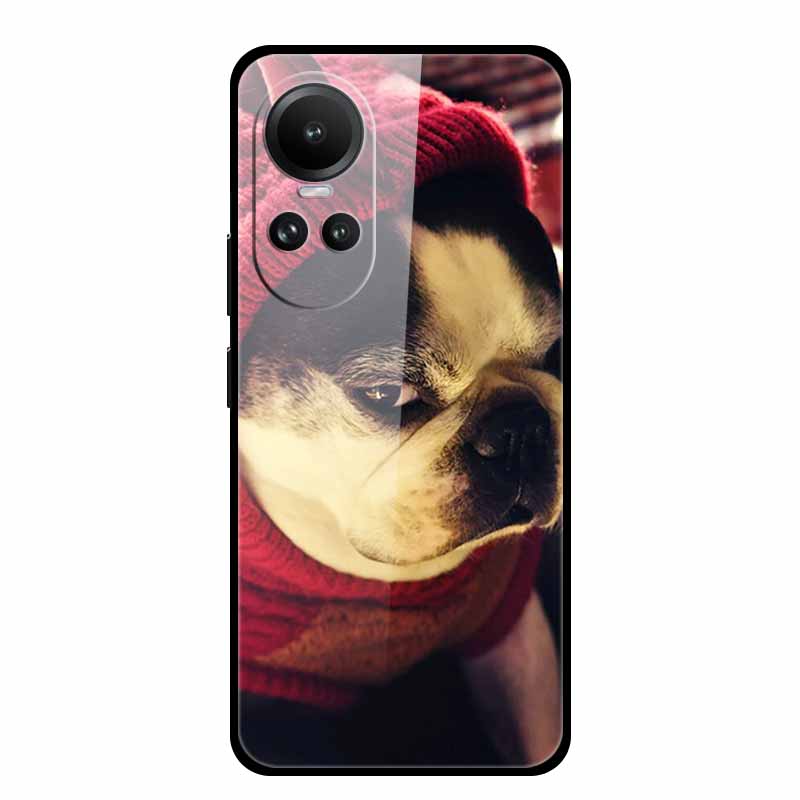 Tempered Glass Case For Oppo Reno10 Pro Cover Reno 10 5G Fashion Hard Back Cover for Oppo Reno 10 Pro 5G Reno105G Case Lion Capa