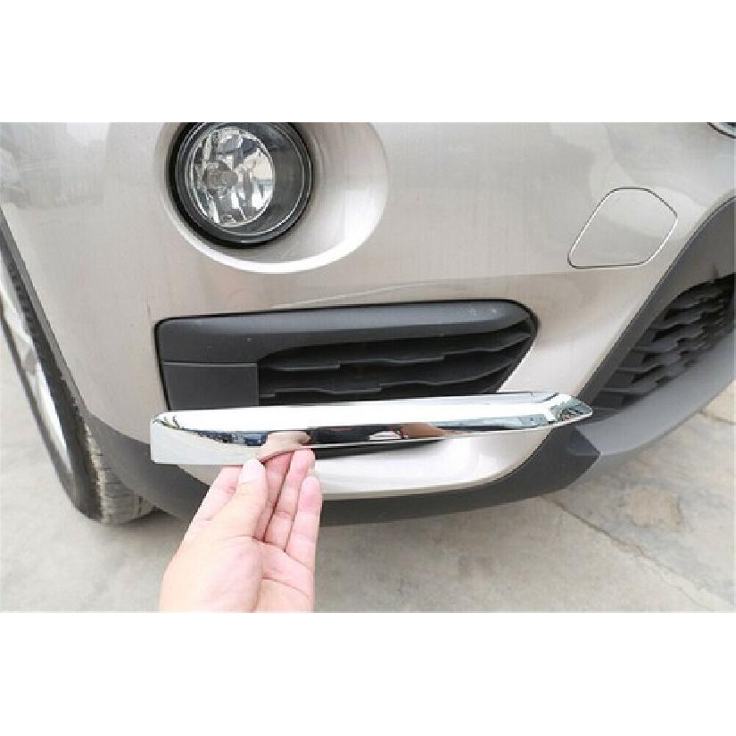 Chrome ABS Front Fog Light Lamp Strip Cover For BMW X1 F48 2016- Accessories