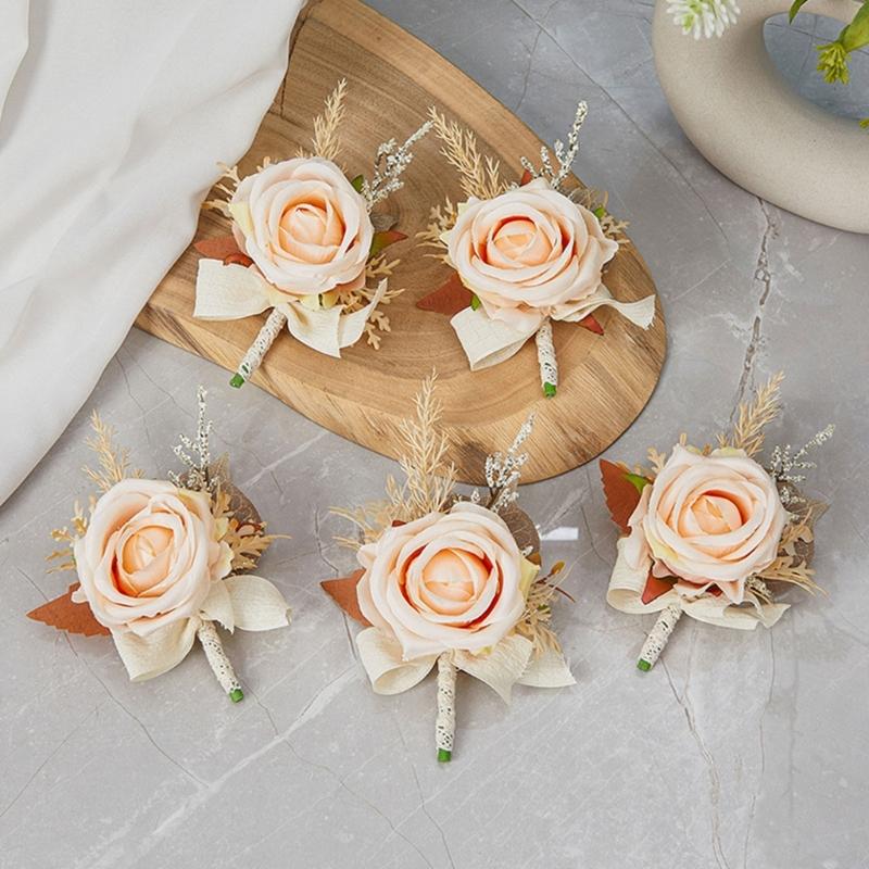 Functional Bridal Flower Bouquet Countrysides Style Bridesmaids Bouquet Artificial Wrist Flowers for Wedding Decors