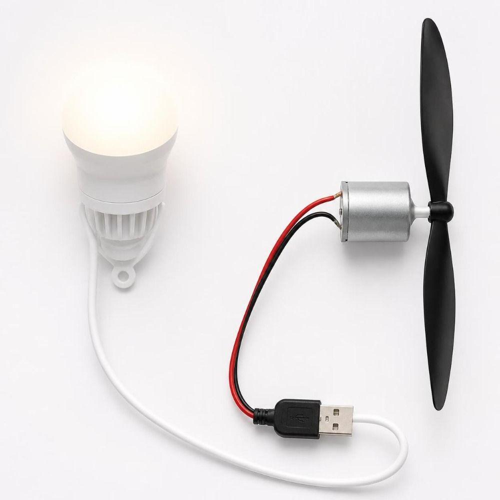 USB Light Bulb Power Energy Generator Educational Wind Generator Kit Science Experiment