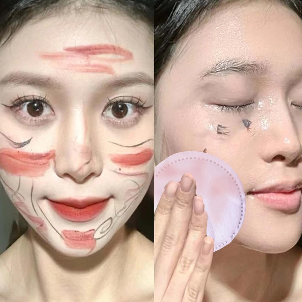 Disposable Makeup Remover Pads Soft Breathable Round Edge Daily Face Cleaning Cotton Pads Gentle Skin Care Facial Cleansing Wipe