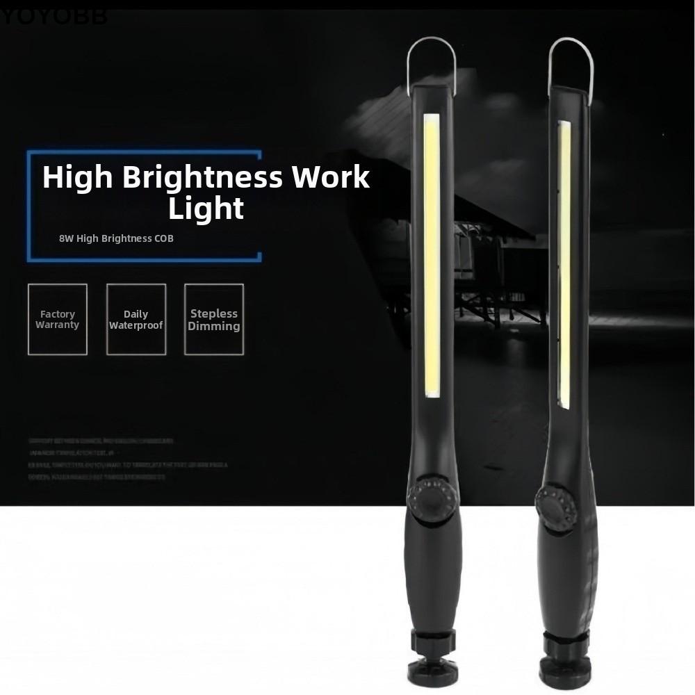 Portable USB Rechargeable LED Work Light 360°Rotation Base Bright Flashlight With Magnet Hook Design Emergency Lamp Camping