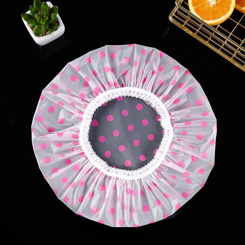 Reusable Shower Cap with Elastic Band Waterproof & Thicken Bathing Hat for Women Perfect for Hair Salon & Home Use