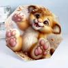 Lion Cub With Bow 8-Frame for Travel, camping, Casual Lightweight Portable Umbrella, Essential for every family Holidays Birthday Gift