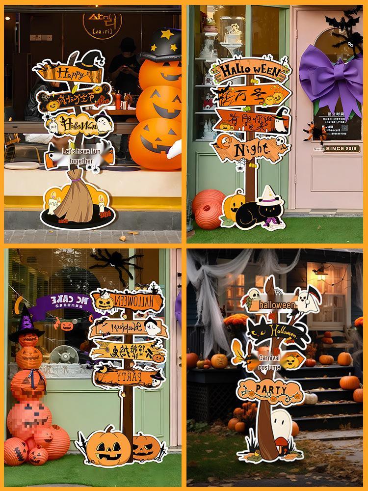 Halloween Pumpkin Figurines: Scene & Venue Atmosphere Props for Shops, Bars, & Entrances