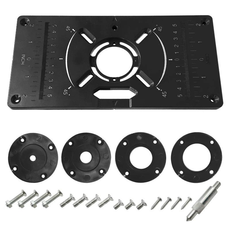 Placă Inserție Masă Router Carpinterie Bănci Prelucrarea Lemnului Aluminiu Lemn Modele Freză Gravură Mașină de Frezat cu Inele