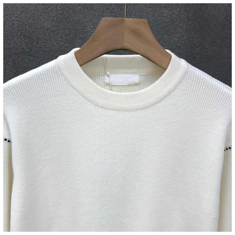 Herfst Winter Ronde Hals Patchwork Eenvoudig Alles-match Pullover Trui Mannelijk Losse Casual Gebreide Top Mannen