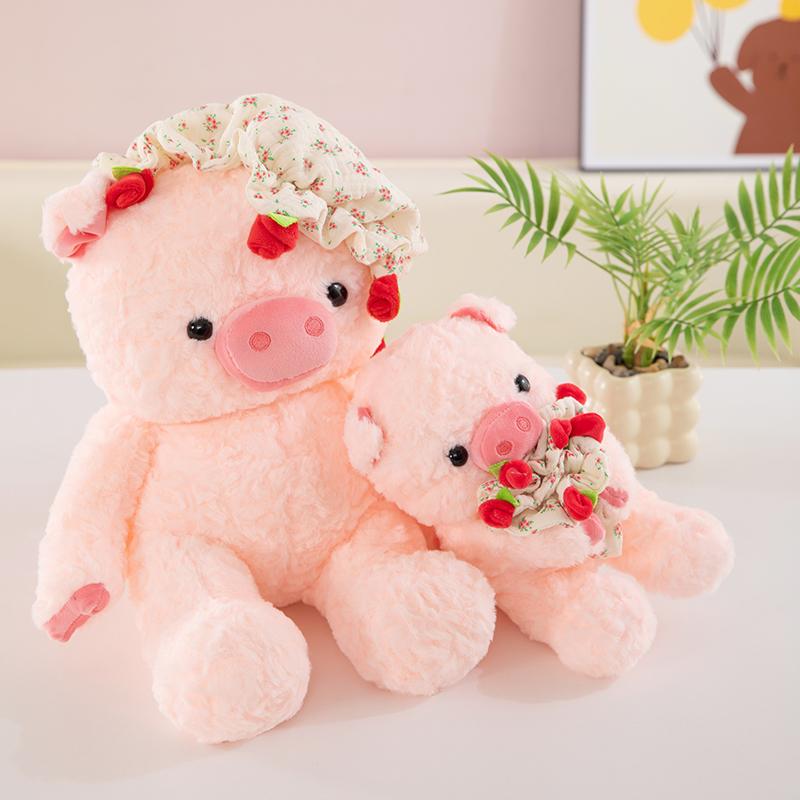 Non-Toxic Cute Pig Rose Plush Toy Plush Doll Romantic Lover Gift Home Decoration Children Valentine'S Day Gift Childrenfriend