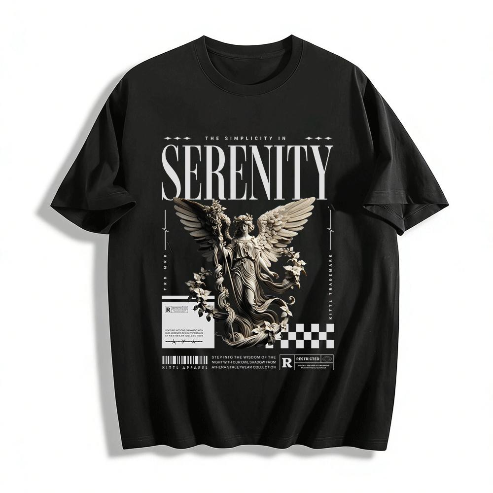 

Athena Sculpture Print Streetwear Retro Casual Trendy T-Shirt Pure cotton T-shirt XXS