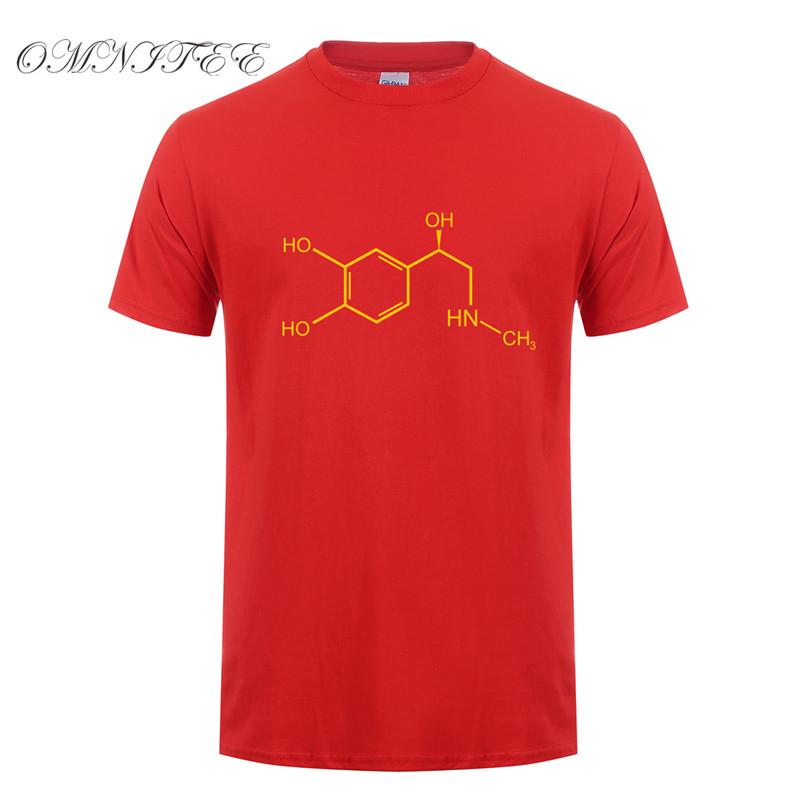 Omnitee New Adrenaline Molecular Formula T Shirt Unisex Tops Summer Style Short Sleeve Unisex Funny Epinephrine Tshirts Tee Ot572