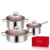 Dantemei Edelstahl Kochgeschirr 3-teiliges Set