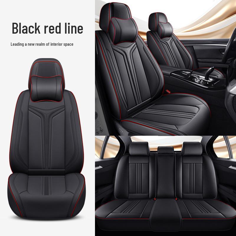 Full Leather Backrest Seat Cushion for Cars - Customizable, Full Surround, and Separate Type