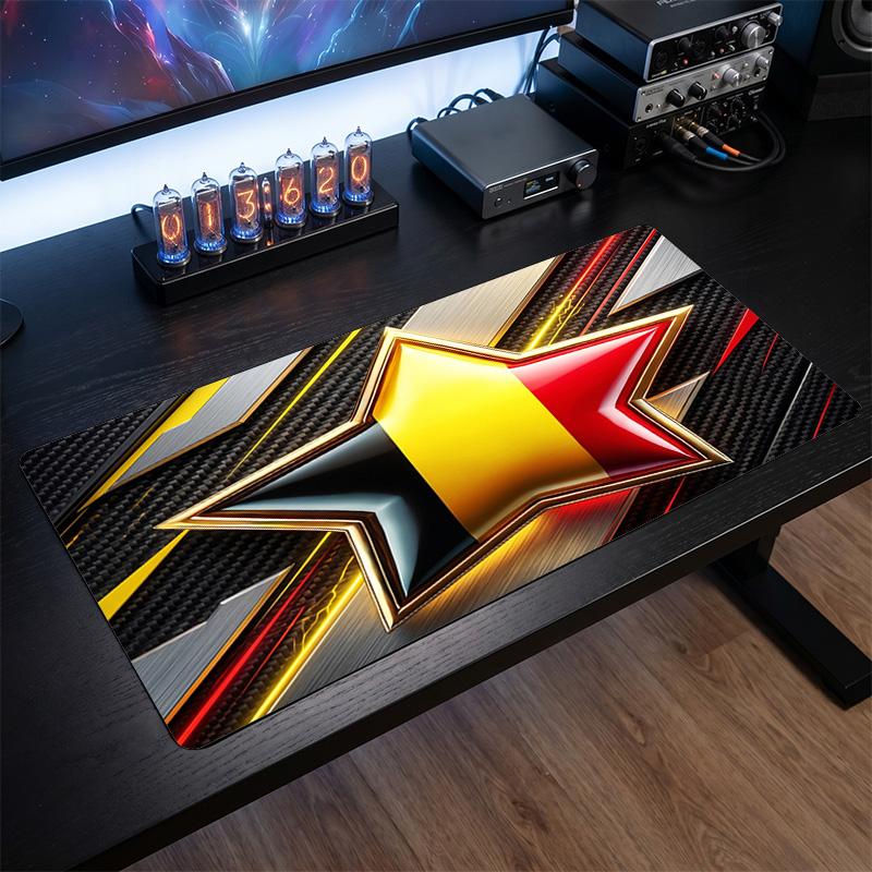 Belgium Football Crest Mouse Pad, Extended Non Slip Rubber Desk Mat for Gaming Office Laptop Fan Gift