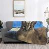 Big Floppa Caracal Cat Cute Meme Blanket Soft Coral Fleece Warm Flannel Bathtub Throw Blankets For Sofa Car Bedroom Bedspread