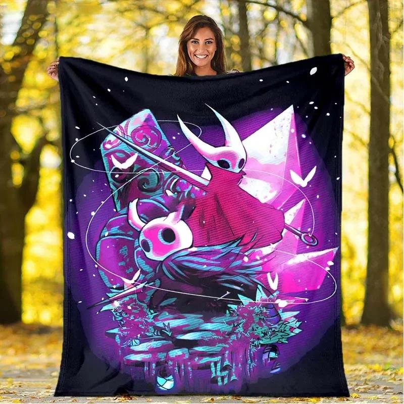3D Print Hollow Knight Blanket Soft Sofa Cover Throw Game Blanket Fleece Tapestry Lightweight Warm Bed Blanket for Bedroom Couch