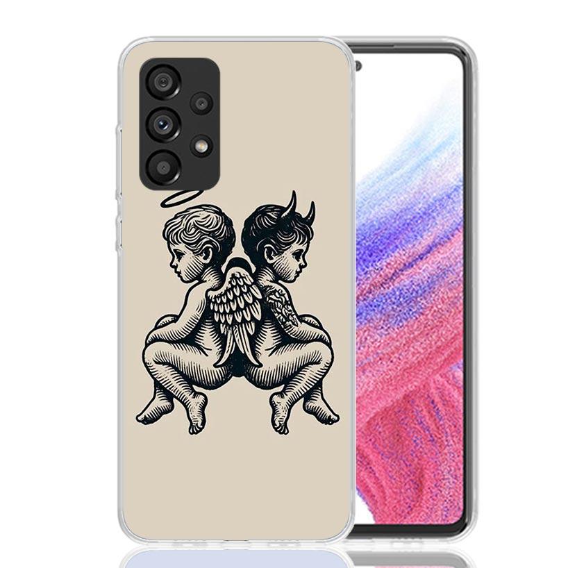 Angel Wings Devil Bad Phone Case For Samsung Galaxy A52 A32 A22 A12 A02S A50S A30S A51 A31 AA71 Note 20 Ultra 10 S10 Plus Galaxy