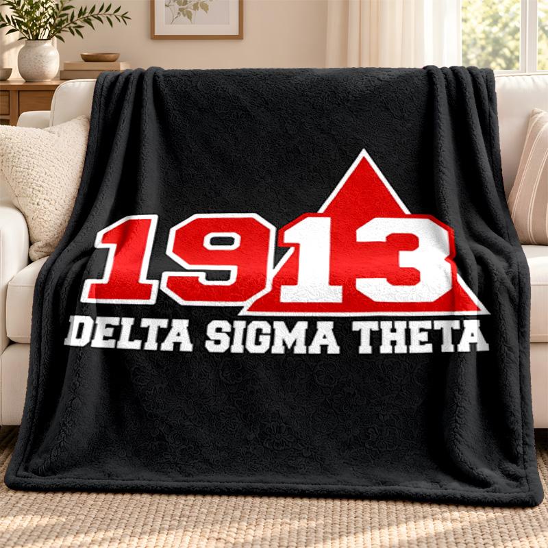 Delta Sigma Theta 1913 blanket Flannel Blanket Soft Cozy Plush Throw for Sofa Bed Lightweight Home Decoration Outdoor camping