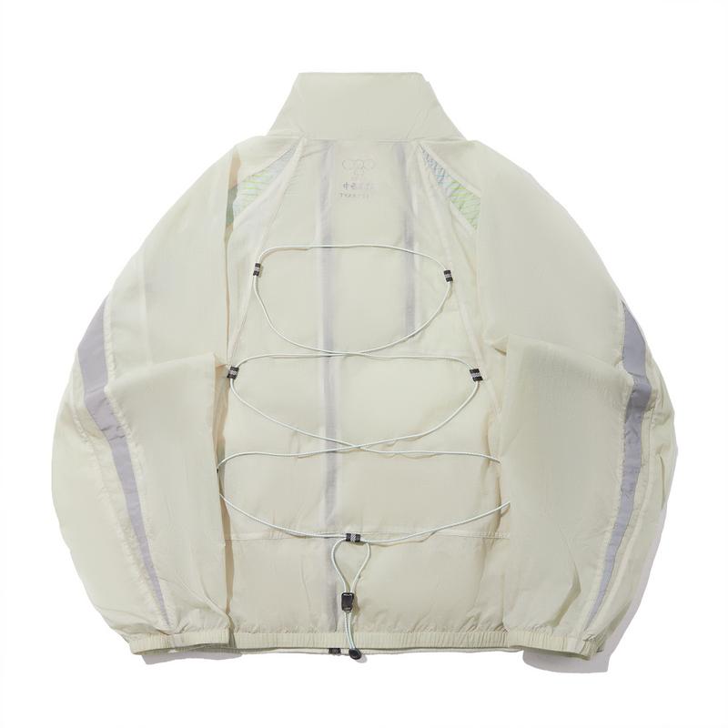 Li Ning X Takashia Collaboration Sports Casual Simple Letter Loose Stand Collar Jacket Unisex Jacket Light-Yellow Gray AFDVC23-2