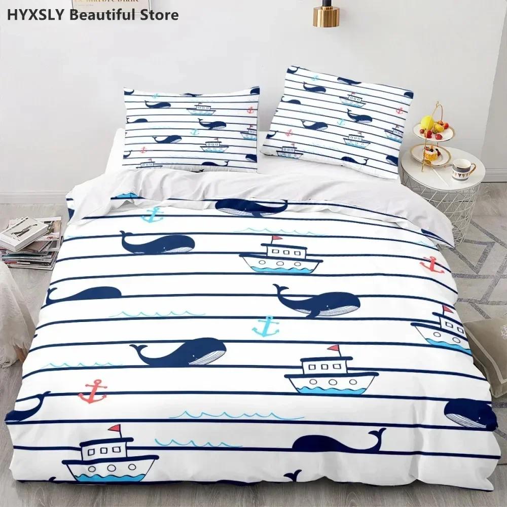 

Comforter Ship Anchor Nautical Bedding Set For Bedroom Soft Modern S Comefortable Kids And Comforter (quilt)-EU Single(135*200cm)3pcs