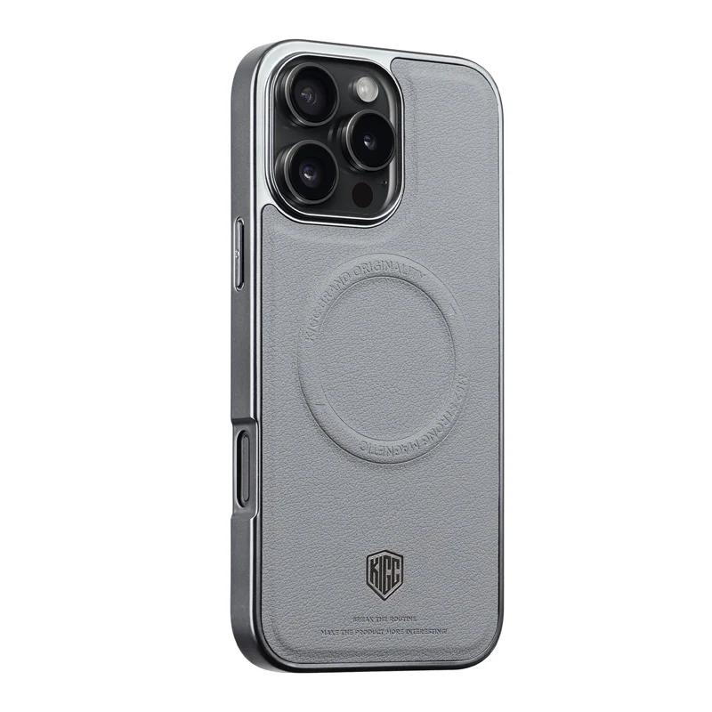 

Роскошный магнитный кожаный чехол Magsafe для IPhone 16 15 Pro Max 16Pro 15Pro IPhone16 ProMax IPones Mac Safe противоударный чехол For iPhone 15 Pro