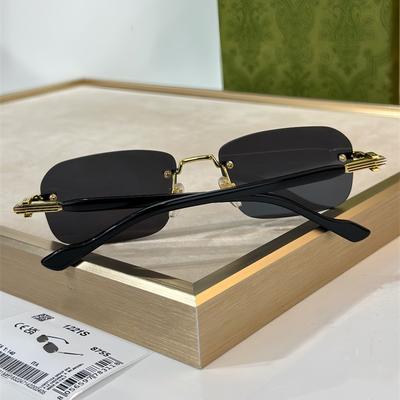 Luxe Designer Randloze Zonnebril voor Mannen en Vrouwen, Trendy Retro Klein Vierkant Montuur UV-Bescherming Zonnebril 1221S