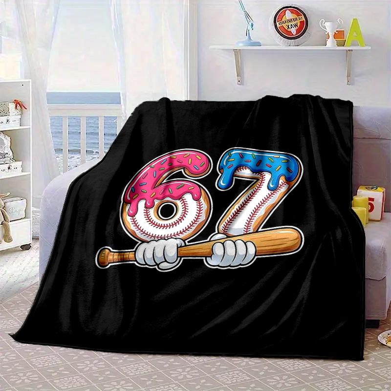 Summer Ice Cream Number 67 Portable Blanket/Soft Blanket Bedding Blanket Suitable for Travel Camping Living Rooms Offices Sofas Fan Gifts