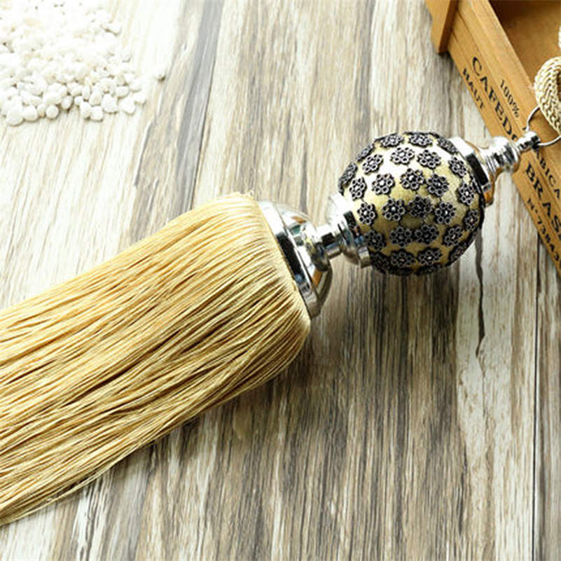 1 Pair Curtain Tassel Fringe Tiebacks Holdbacks Hanging Belt Ball Ropes Curtain Accessories