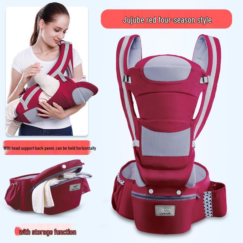 Multi-Function Baby Carrier with Waist Stool for Horizontal and Back Carry