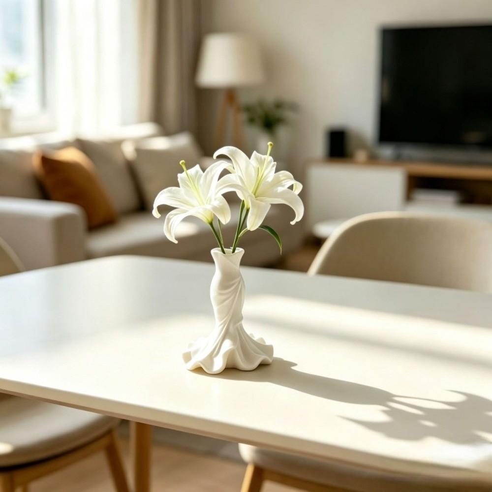 Creative Dress Shape Mermaid Tail Vase Elegant Home Decor Desktop Ornaments 3D Printed Pencil Holder Gift