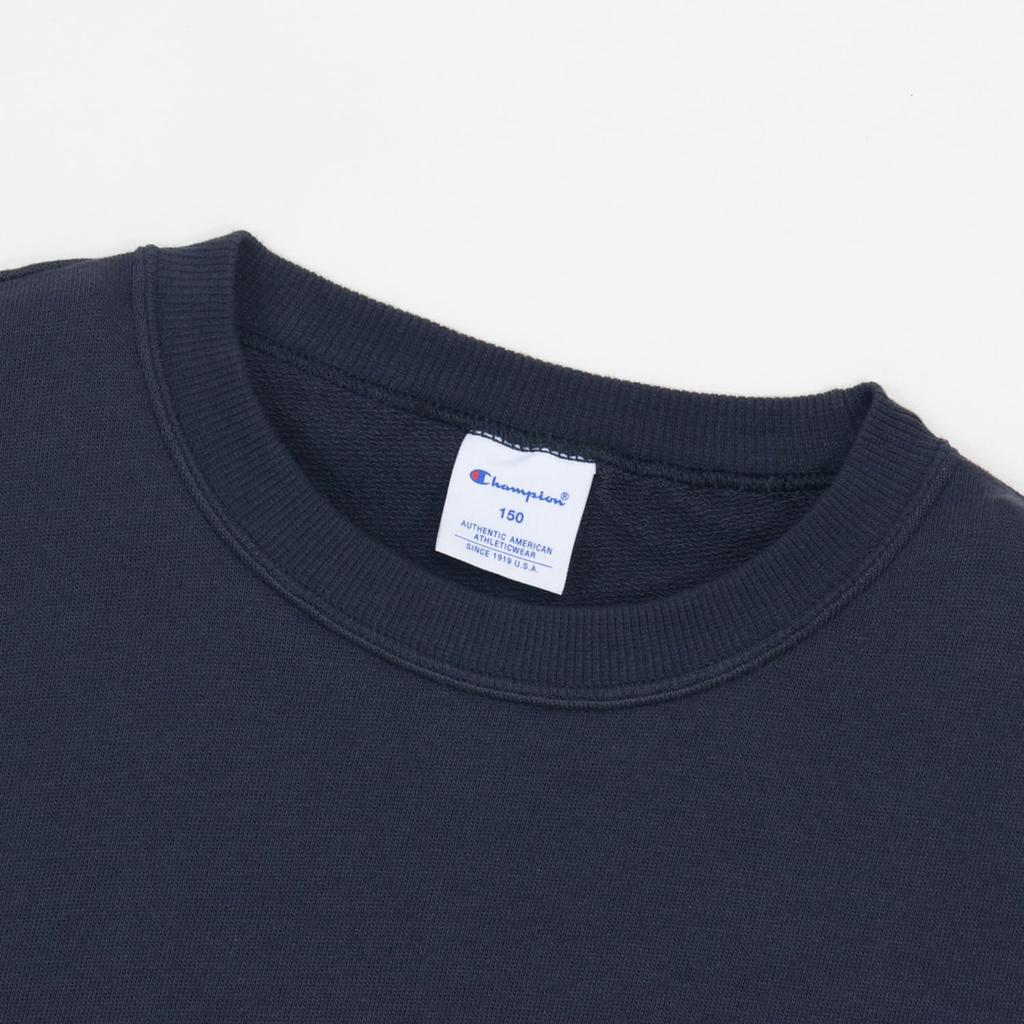 Champion Short Sleeve Crew Neck Sweatshirt Script Off Black Kids' (CK-B005), 100% Cotton, Logo,