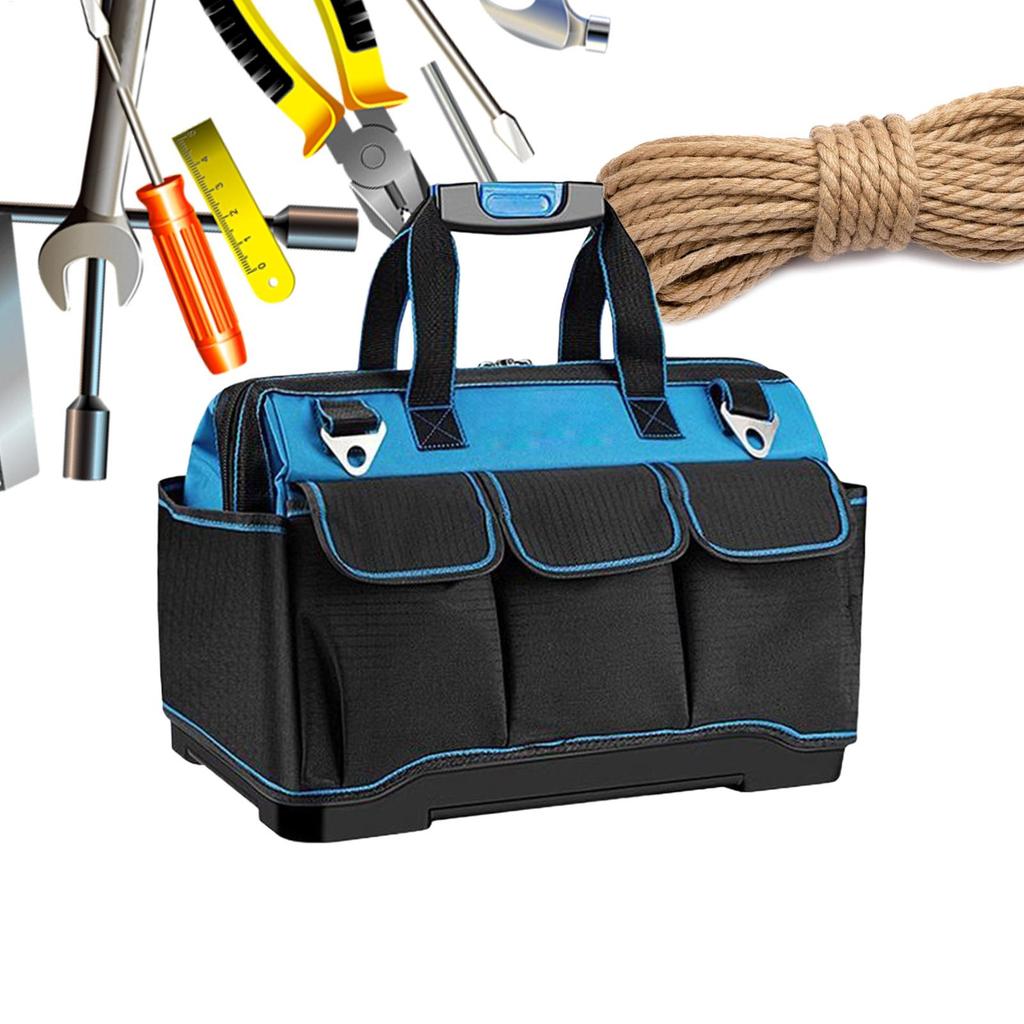 Tool Bag Organizer Oxford Heavy Duty Waterproof Multi-Pocket Tool Storage Bag Large Tote Multi-Functional Electrician'S Kit