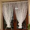 Vintage Floral Embroidered Lace Sheer Curtain White French Door Drape For Bedroom And Kitchen Window Treatment