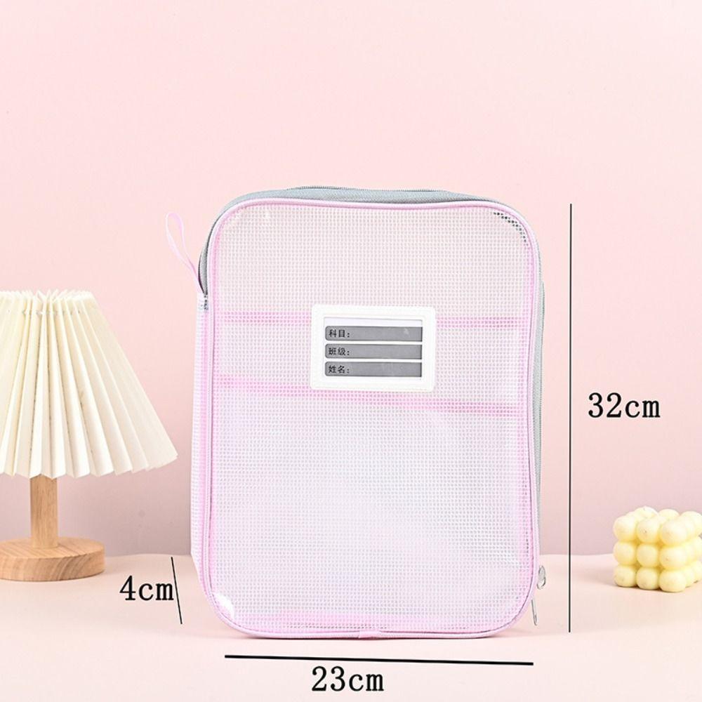 Zipper Test Paper Storage Bag A4 Stationery Organizer Pouch Sorting Bag Transparent File Bag  Kids